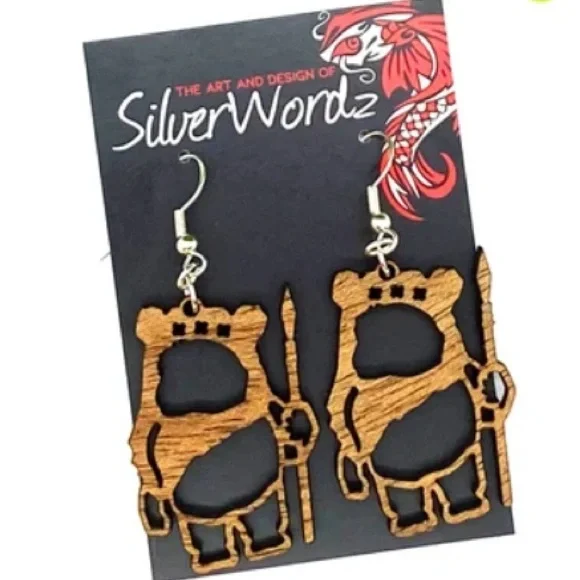 Mahogany Ewok Ornaments with Silver Hooks - Picture 3 of 6